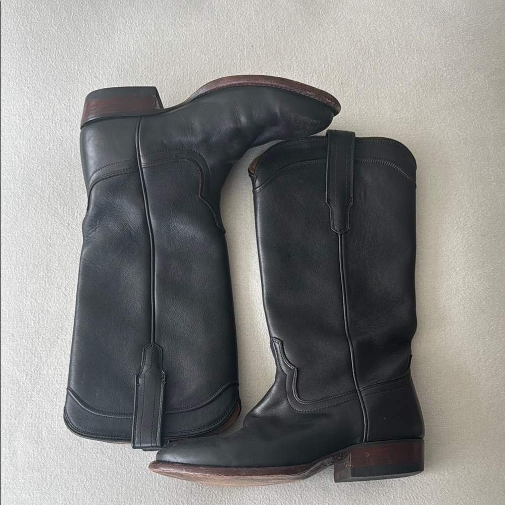 Tecovas Black Leather Cowboy Boots